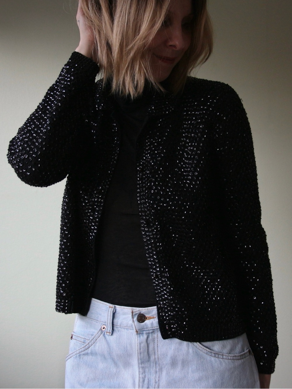 1950's McMullen Beaded and Sequin Wool Cardigan